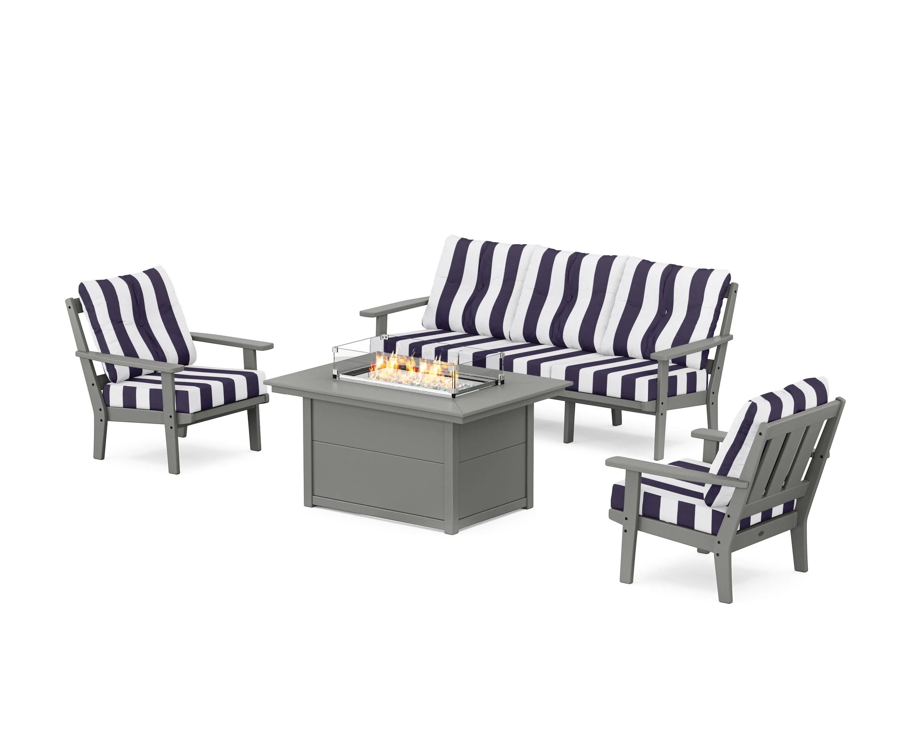 Oxford Deep Seating Fire Pit Table Set