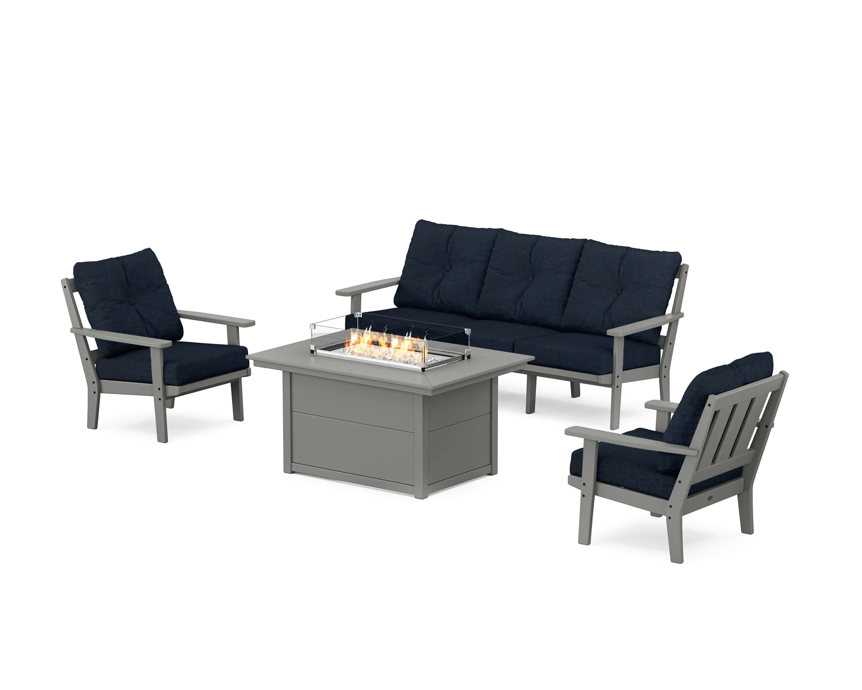 Oxford Deep Seating Fire Pit Table Set