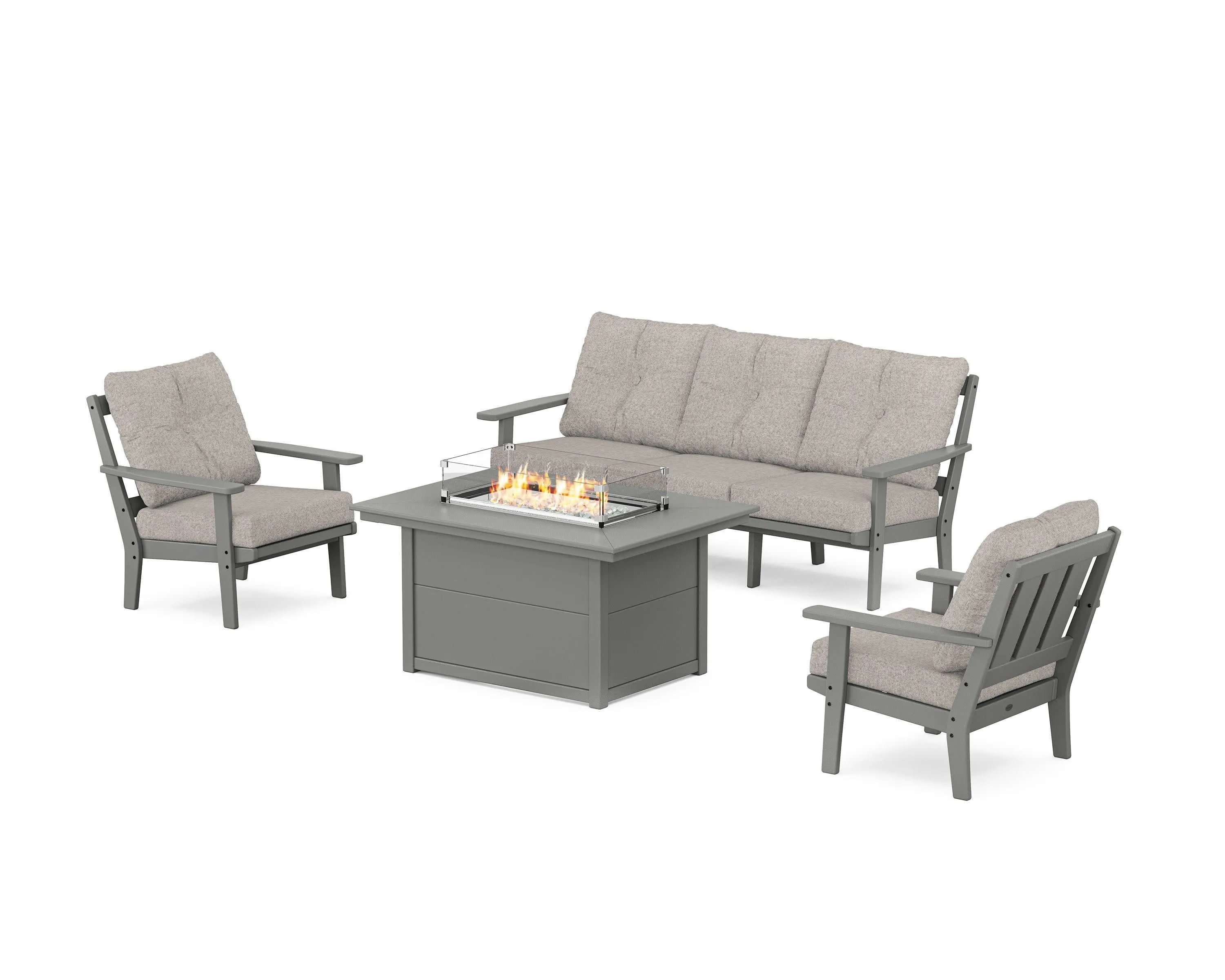 Oxford Deep Seating Fire Pit Table Set