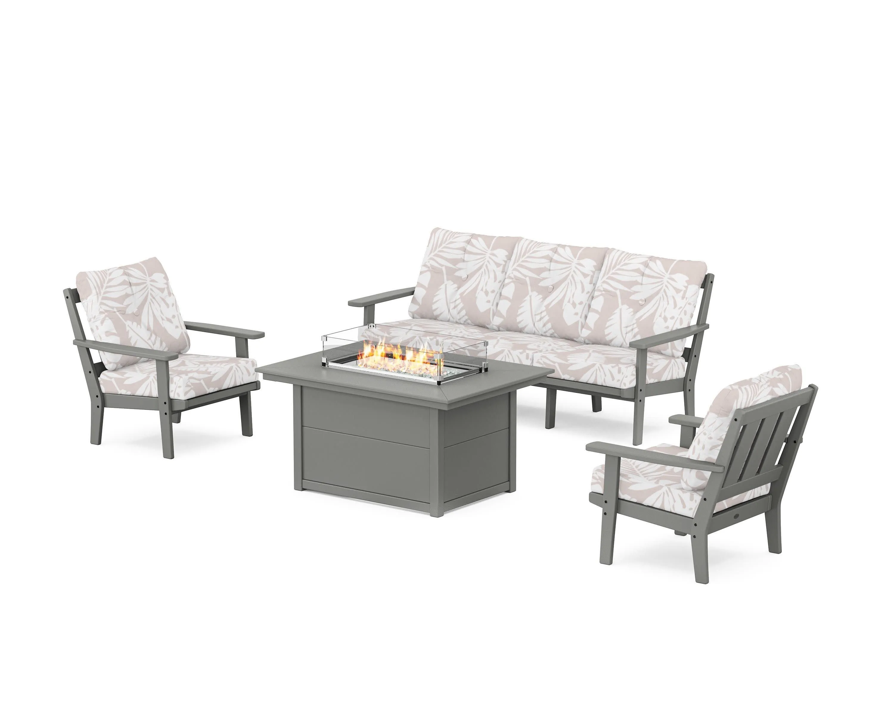 Oxford Deep Seating Fire Pit Table Set
