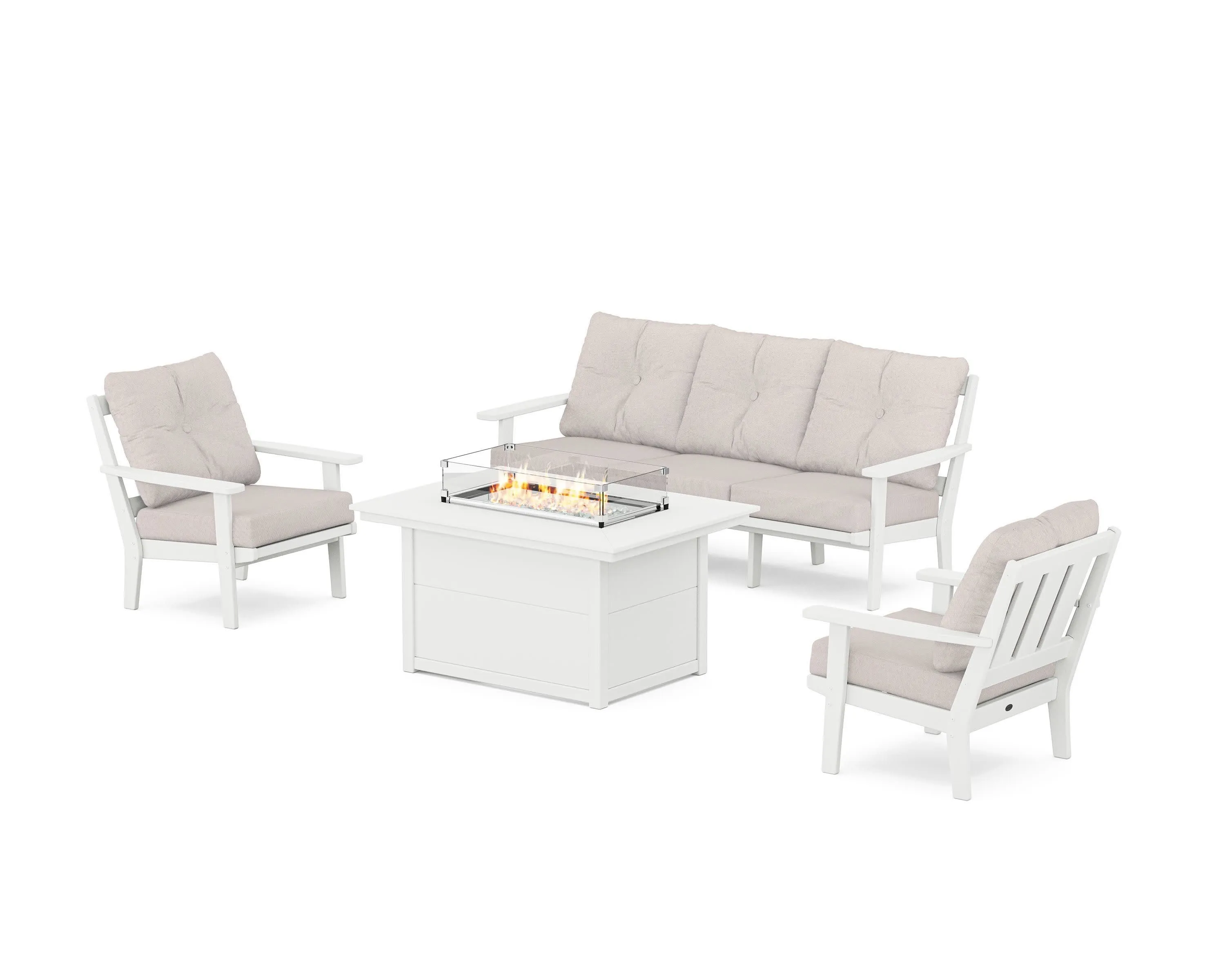 Oxford Deep Seating Fire Pit Table Set