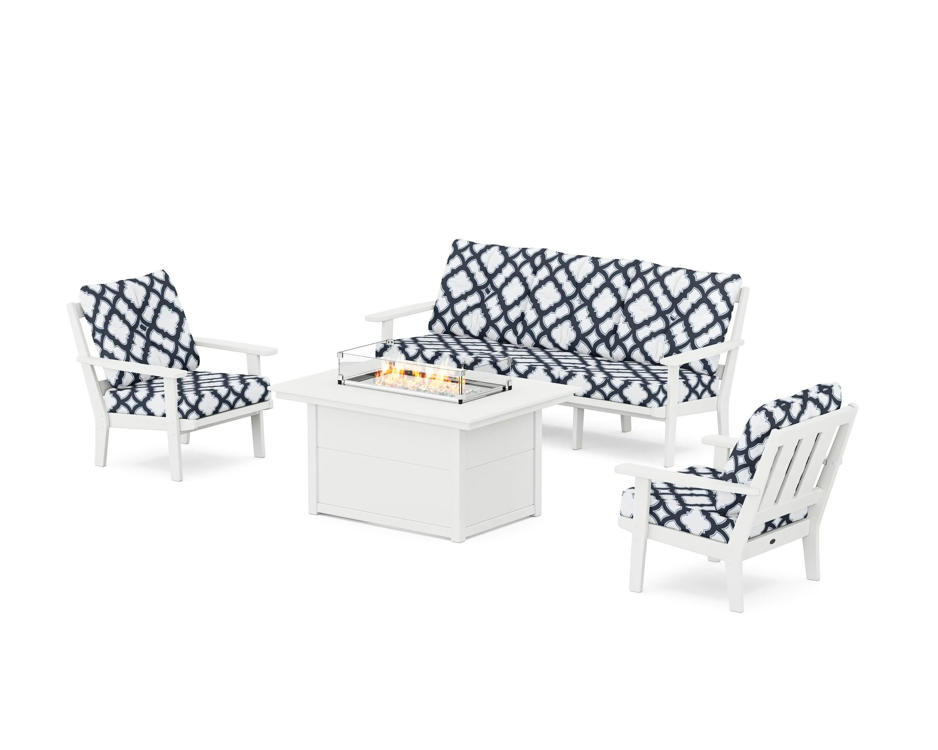 Oxford Deep Seating Fire Pit Table Set
