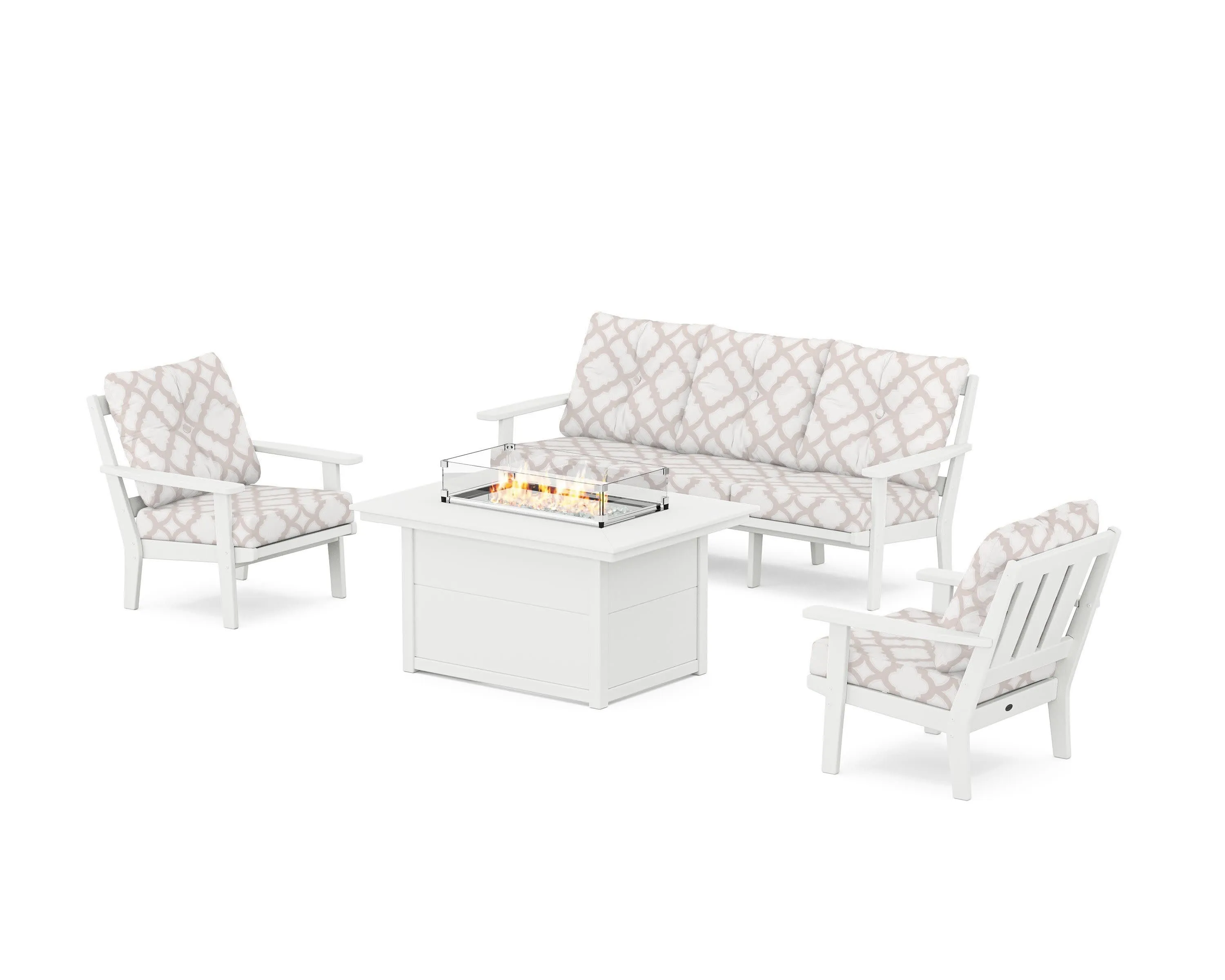 Oxford Deep Seating Fire Pit Table Set
