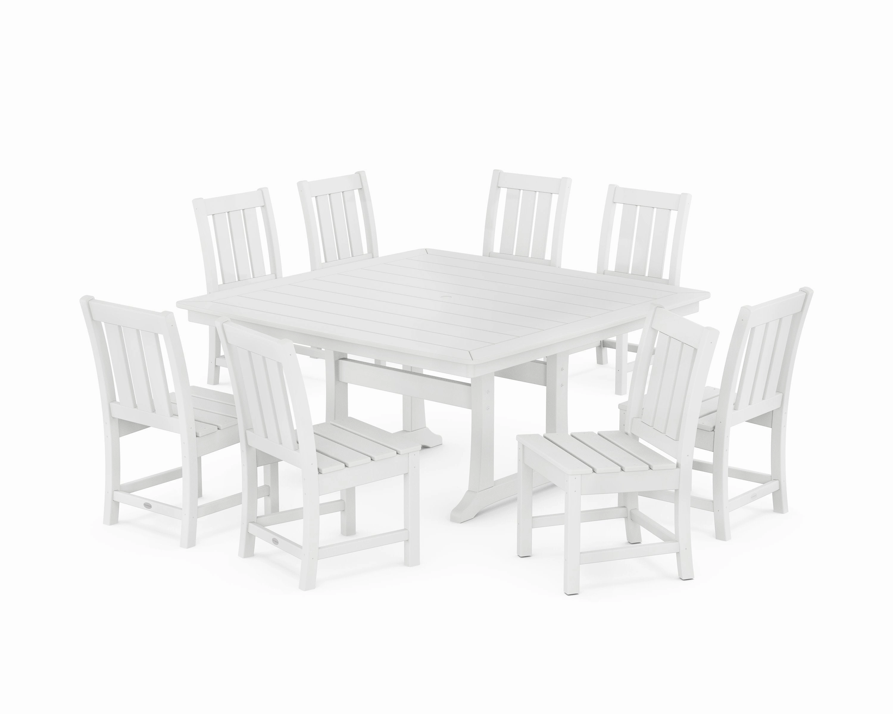 Oxford Side Chair 9-Piece Square Dining Set with Trestle Legs