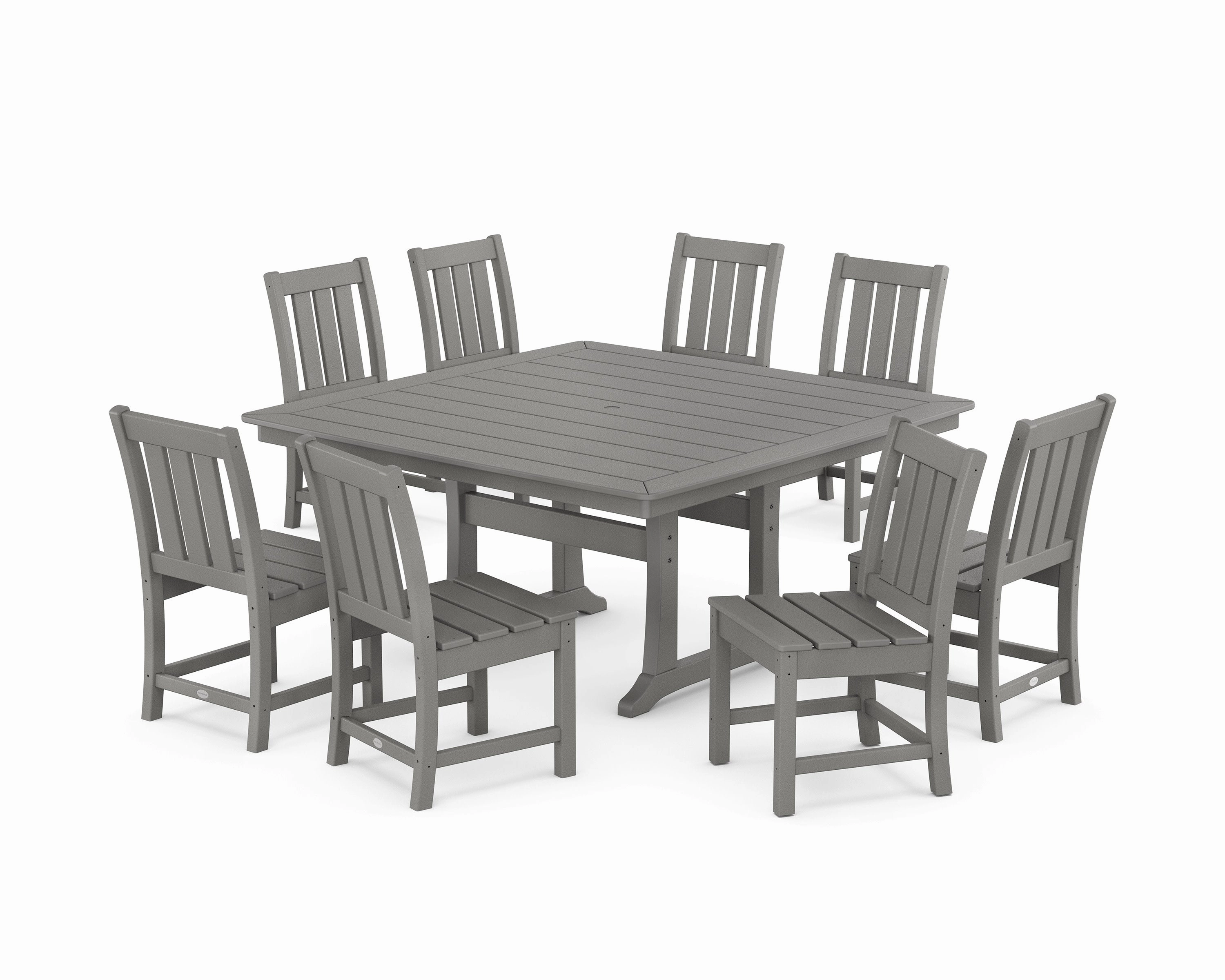 Oxford Side Chair 9-Piece Square Dining Set with Trestle Legsoutdoor patio furniture set