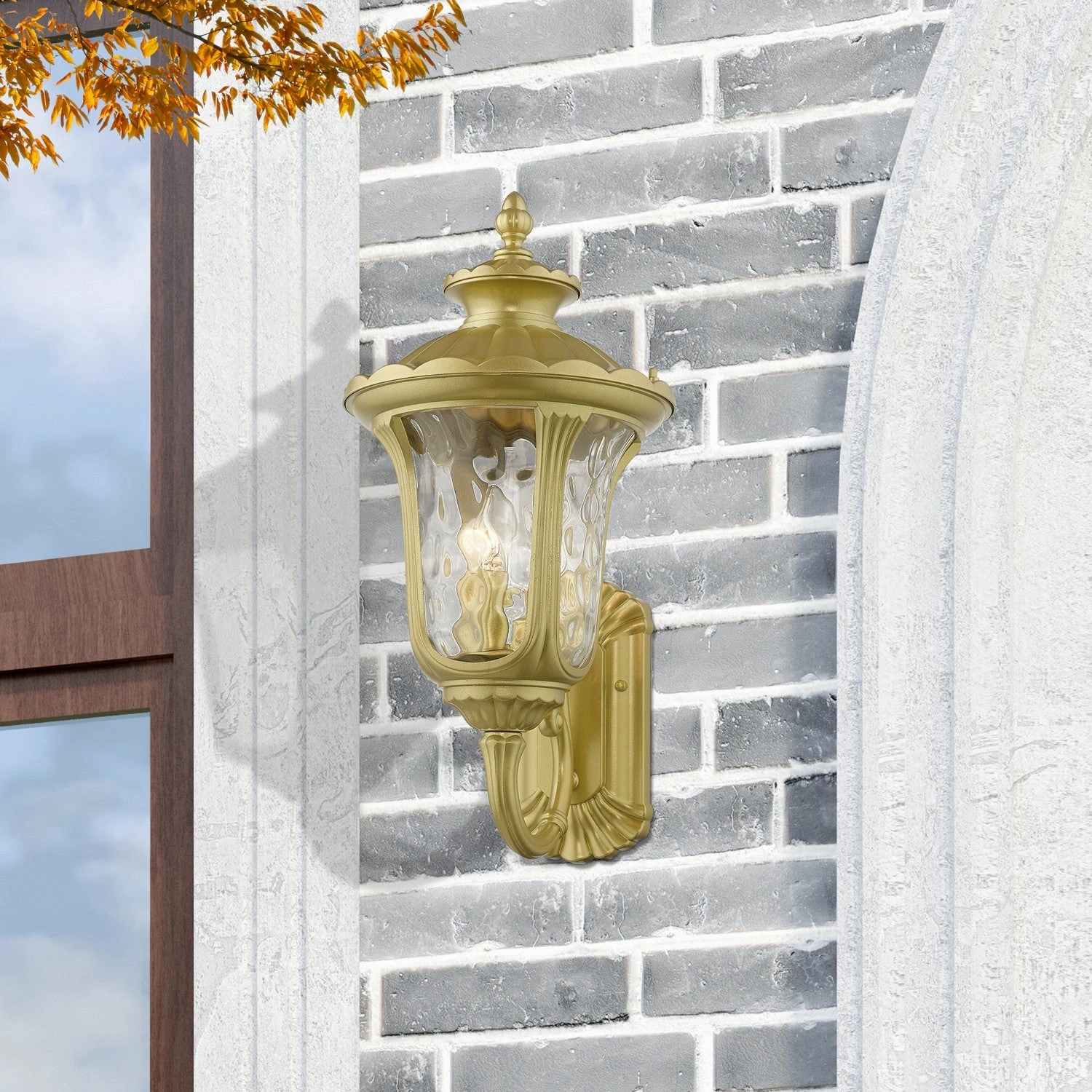 Oxford Three Light Outdoor Wall Lantern Soft Gold