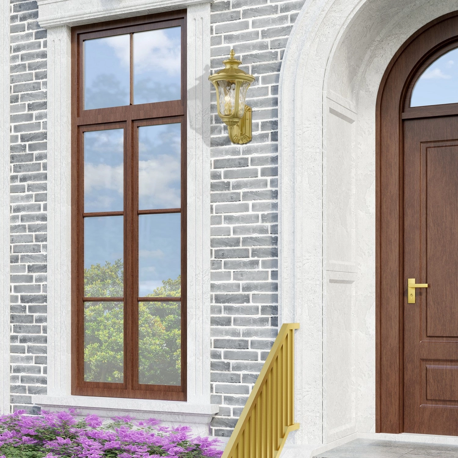 Oxford Three Light Outdoor Wall Lantern Soft Gold