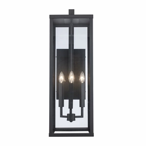 Oxford Three Light Outdoor Wall Mount BlackOutdoor wall sconces with motion sensor