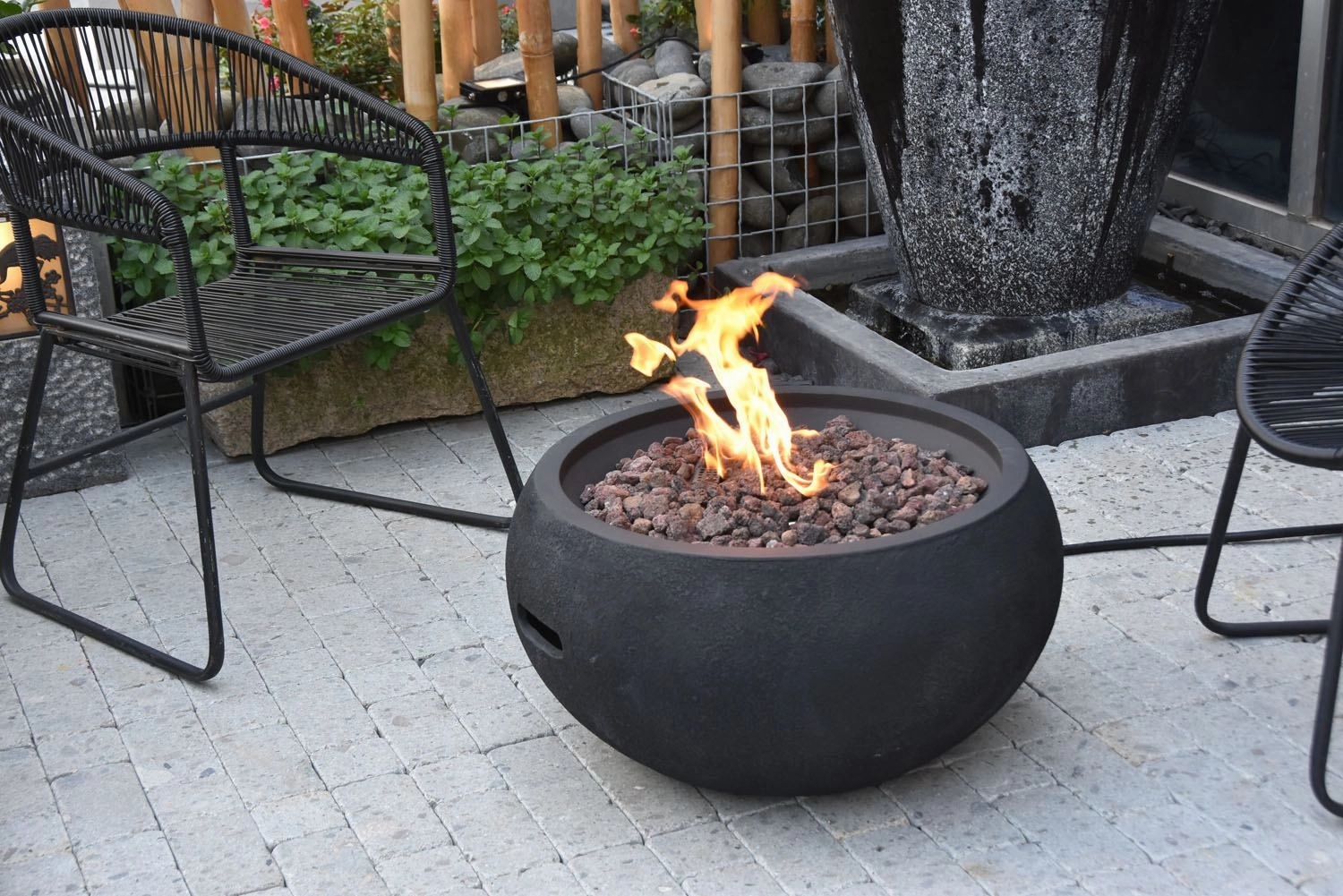 Pacaya Concrete Lava Stone Fire Bowl (Modeno)  Propane