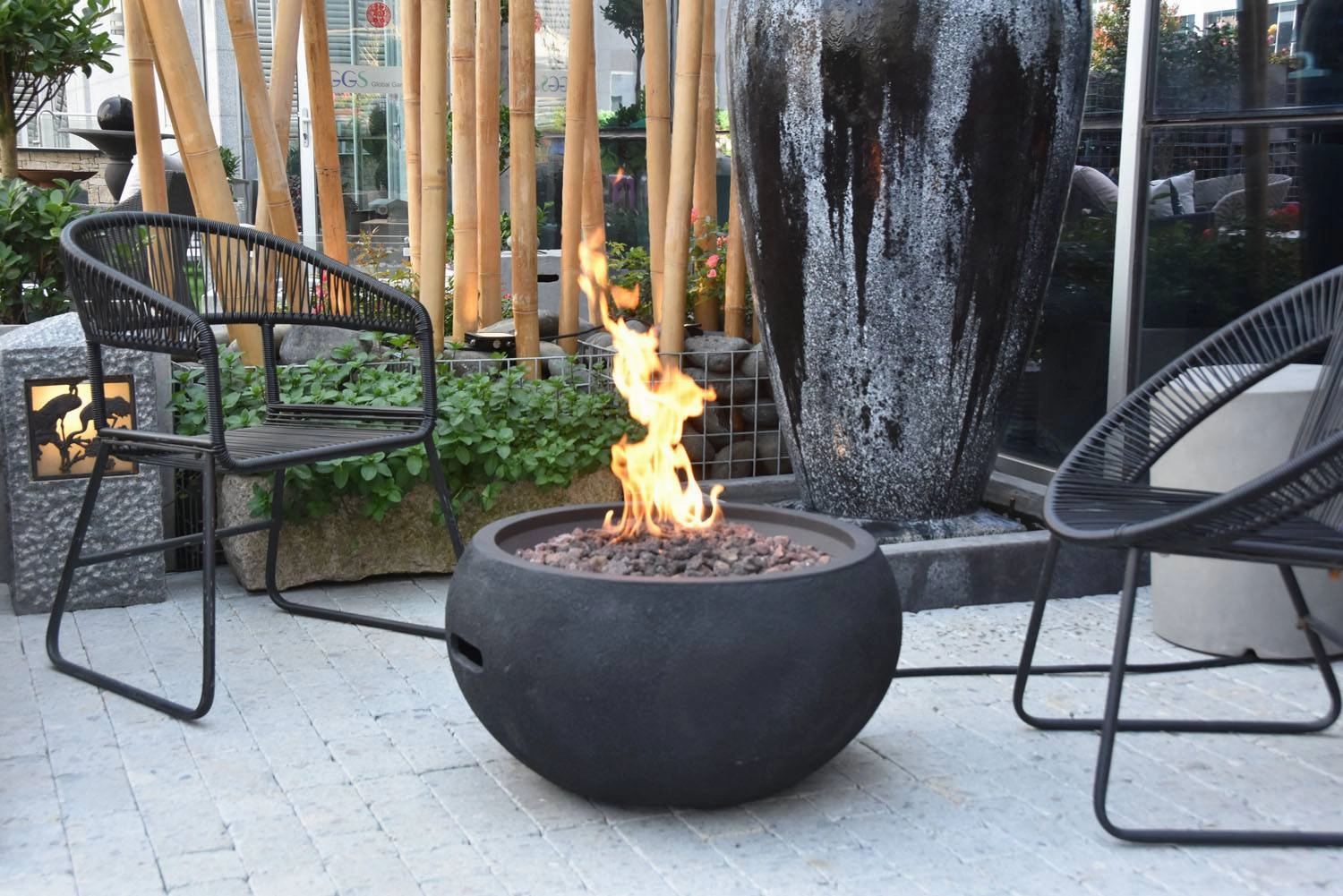 Pacaya Concrete Lava Stone Fire Bowl (Modeno)  Propane