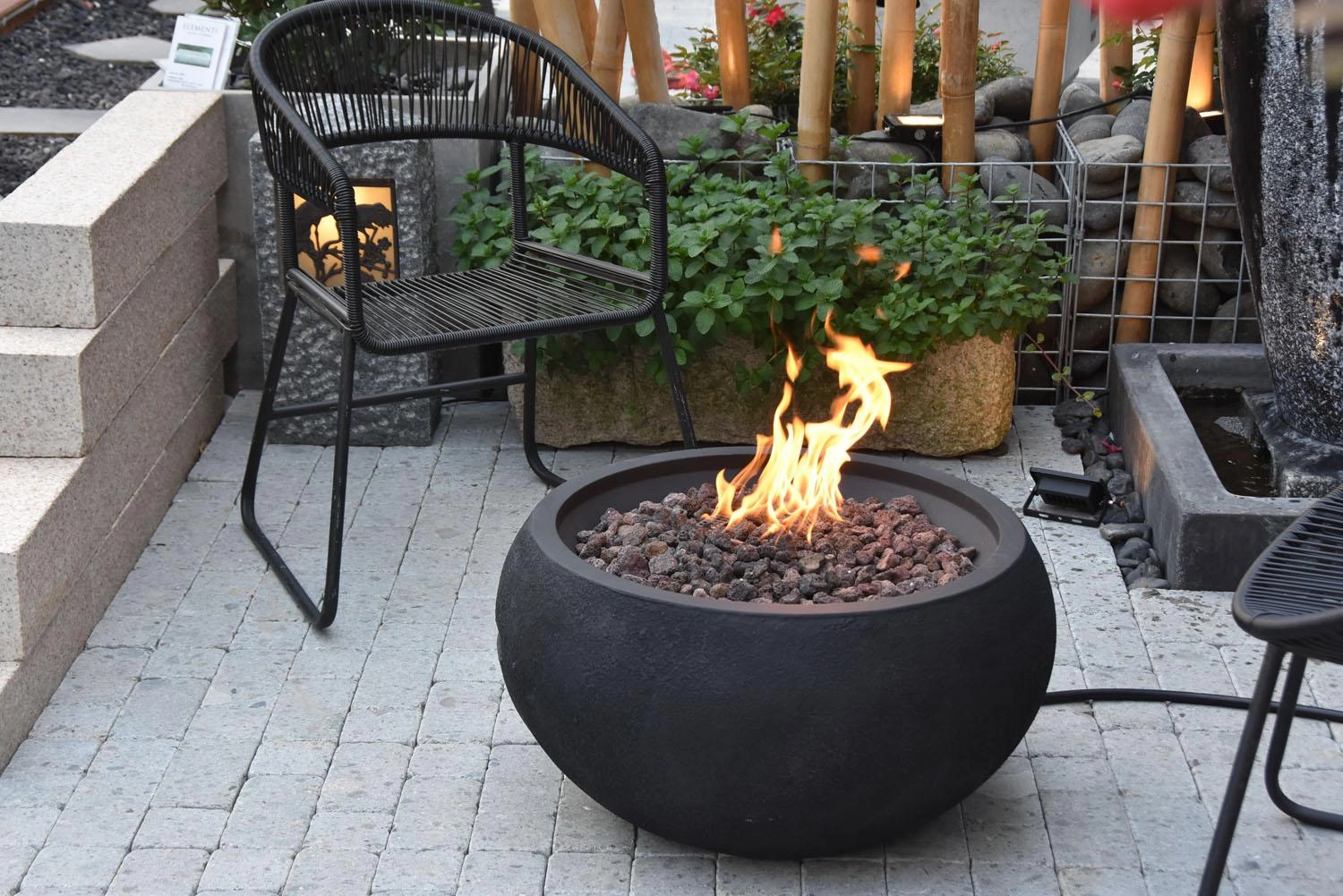 Pacaya Concrete Lava Stone Fire Bowl (Modeno)  Propane