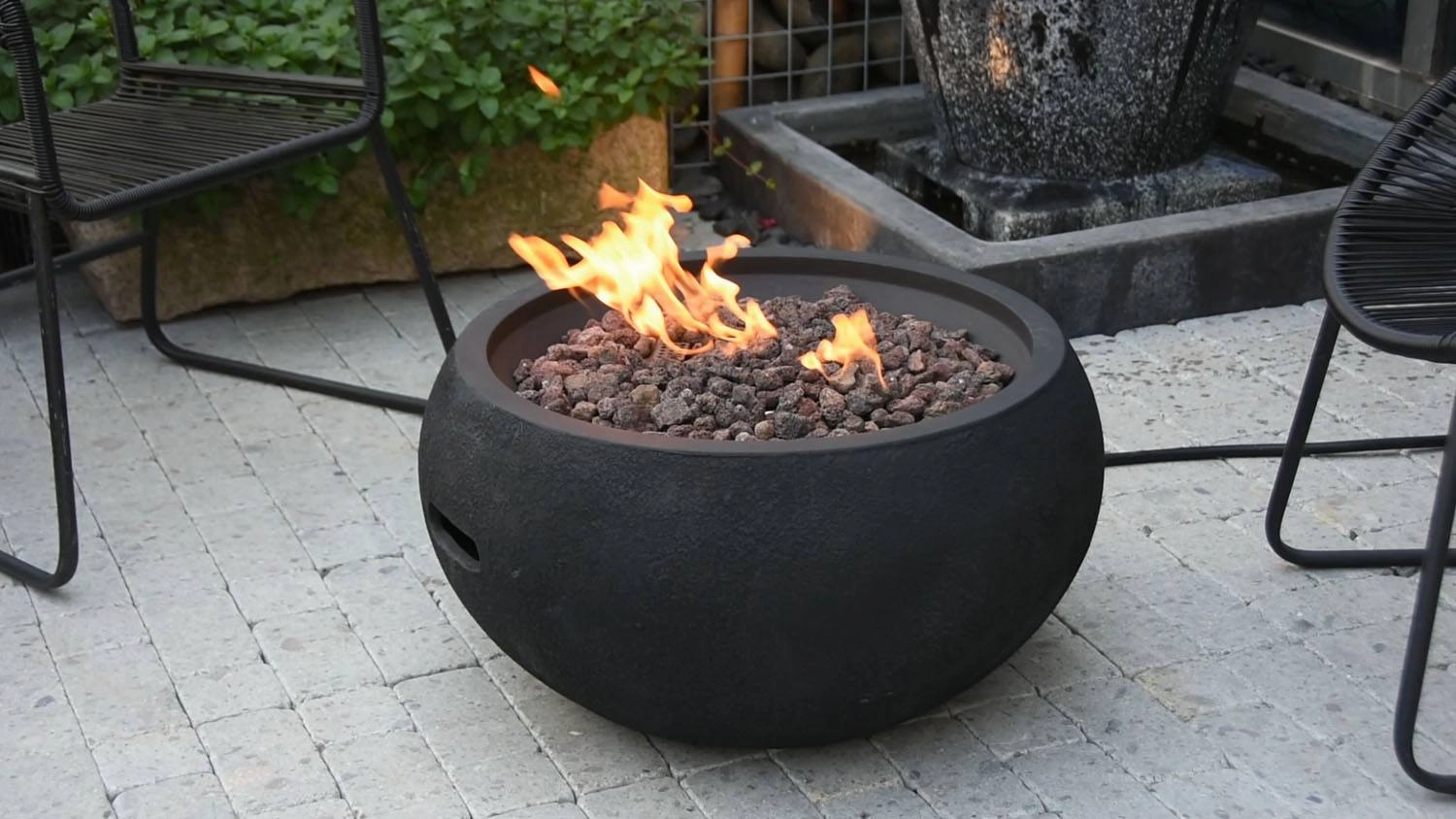 Pacaya Concrete Lava Stone Fire Bowl (Modeno)  Propane