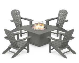Palm Coast 5-Piece Adirondack Chair Conversation Set with Fire Pit Tableoutdoor patio dining furniture set