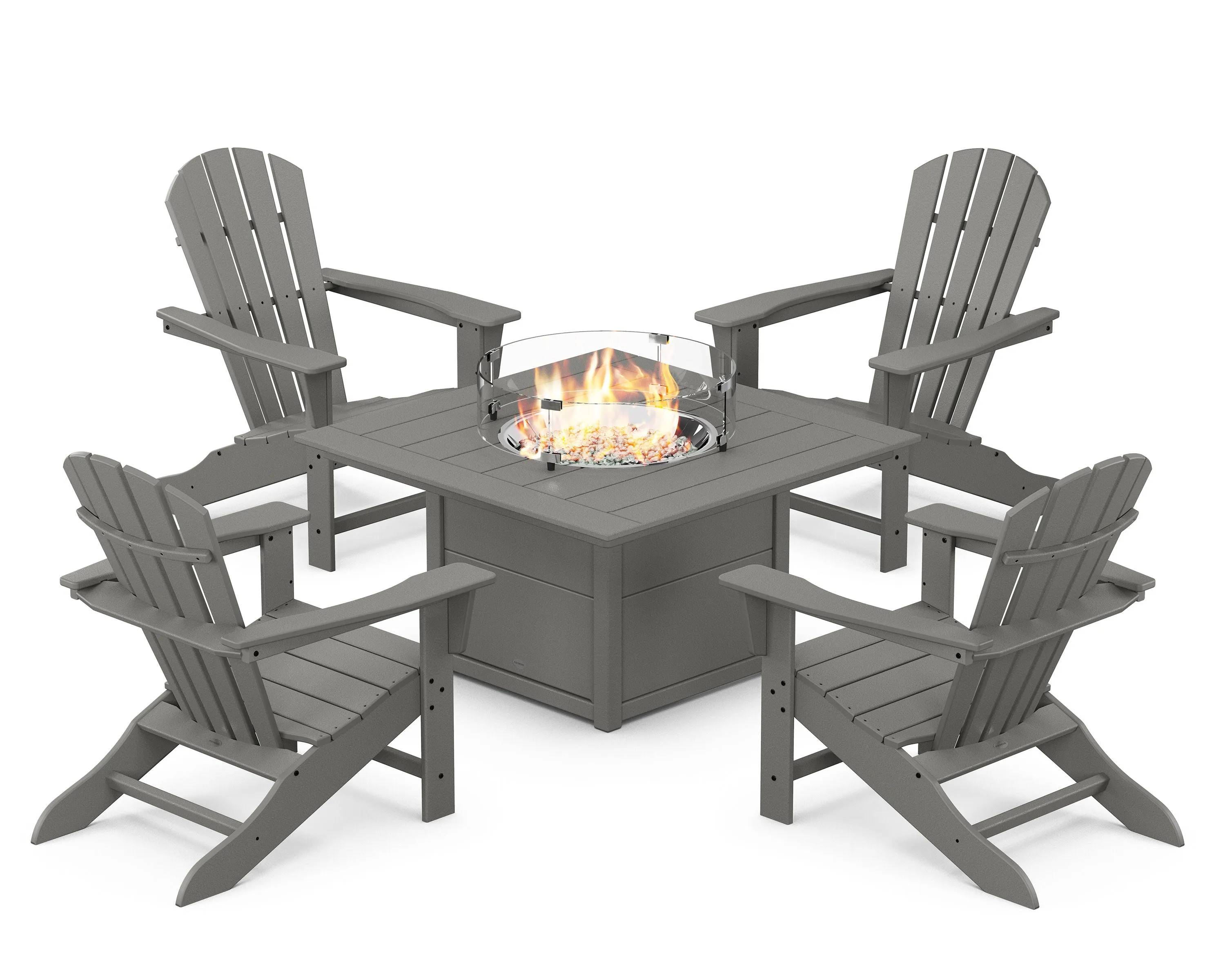 Palm Coast 5-Piece Adirondack Chair Conversation Set with Fire Pit Tableoutdoor patio dining furniture set