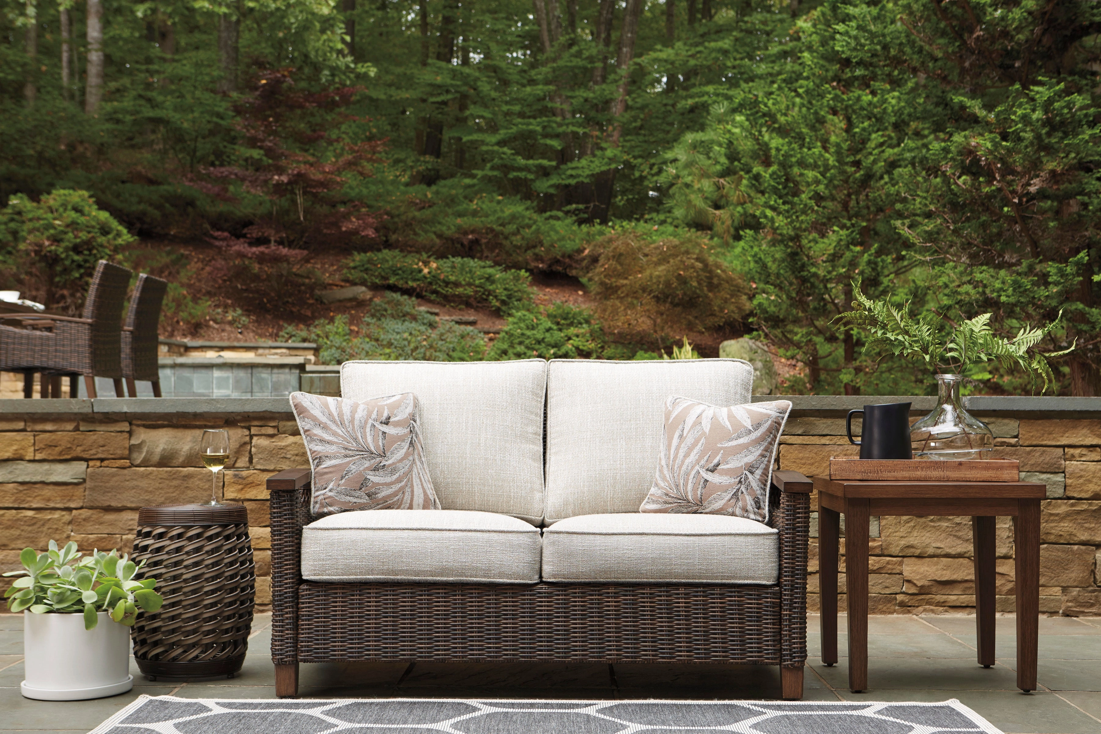 Paradise Trail - Outdoor Loveseat - Medium Brown