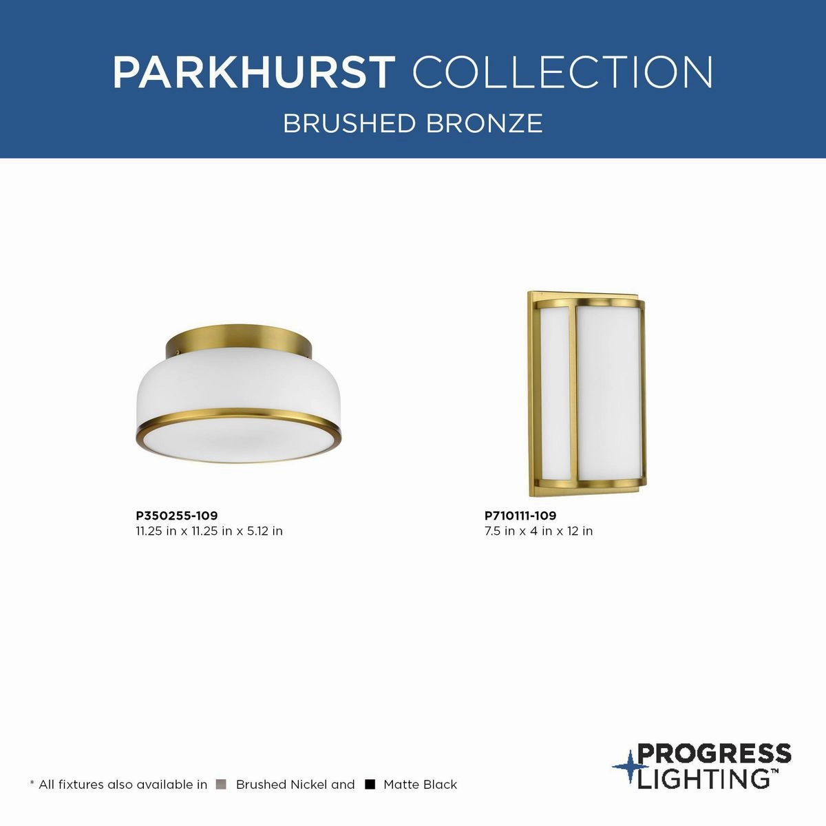 Parkhurst Two Light Wall Sconce Brushed Bronze