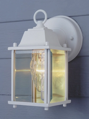 Patrician One Light Wall Lantern WhiteOutdoor wall sconces with motion sensor