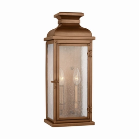 Pediment Two Light Wall Lantern Natural CopperOutdoor wall sconces with motion sensor