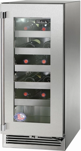 Perlick 15 inch Right Hinge Single Zone Built-In Wine Cooler HP15WM-4-3R outdoor beverage cooler with wheels