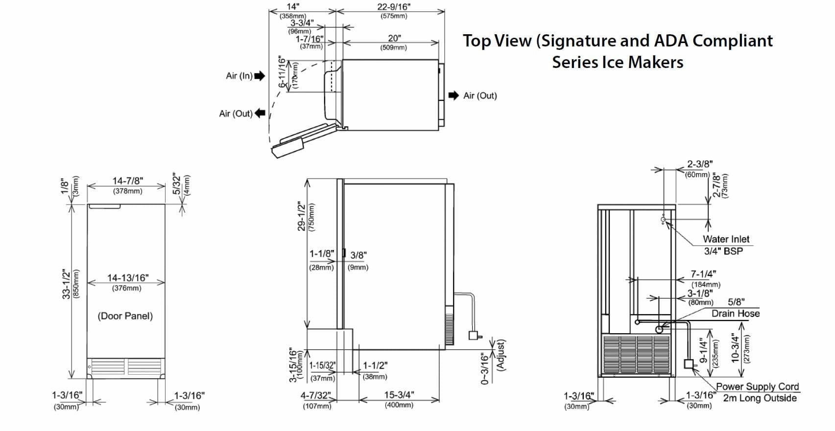 Perlick 15 inch Series Outdoor Built-In Ice Maker H50IMS