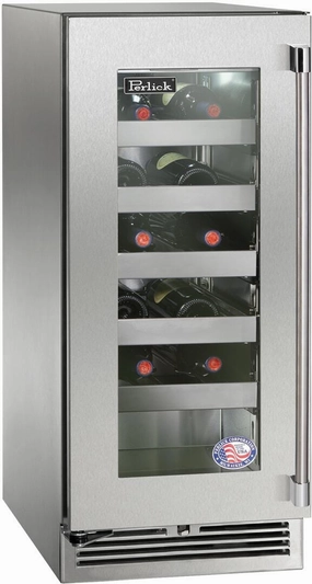 Perlick 15 inch Signature Series 20 Bottle Wine Cooler HP15WM-4-3 outdoor beverage cooler with wheels