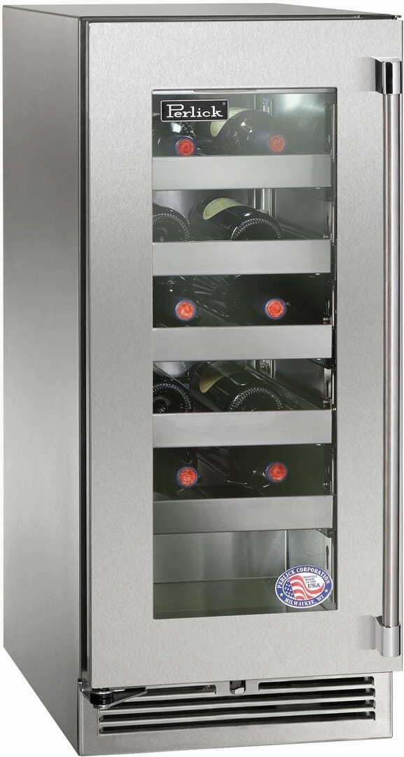 Perlick 15 inch Signature Series 20 Bottle Wine Cooler HP15WM-4-3 outdoor beverage cooler with wheels