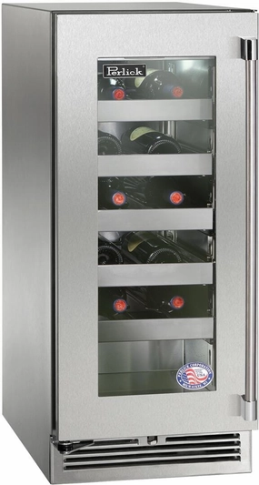 Perlick 15 inch Signature Series 20 Bottle Wine Cooler HP15WO-4-3 outdoor beverage cooler with wheels