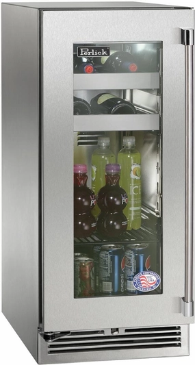 Perlick 15 inch Signature Series 2.8 cu.ft Beverage Center HP15BO-4-3 outdoor beverage cooler with wheels