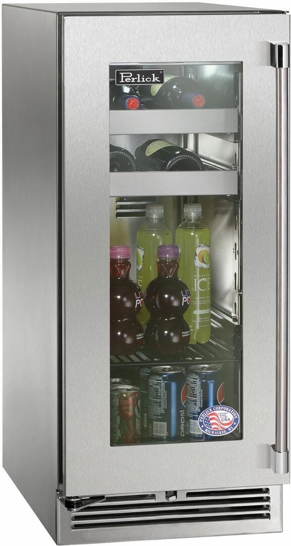 Perlick 15 inch Signature Series 2.8 cu.ft Beverage Center HP15BO-4-3 outdoor beverage cooler with wheels