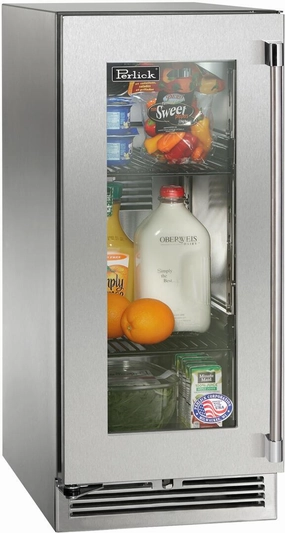 Perlick 15 inch Signature Series 2.8 cu ft Refrigerator HP15RM-4-3 outdoor beverage cooler with wheels