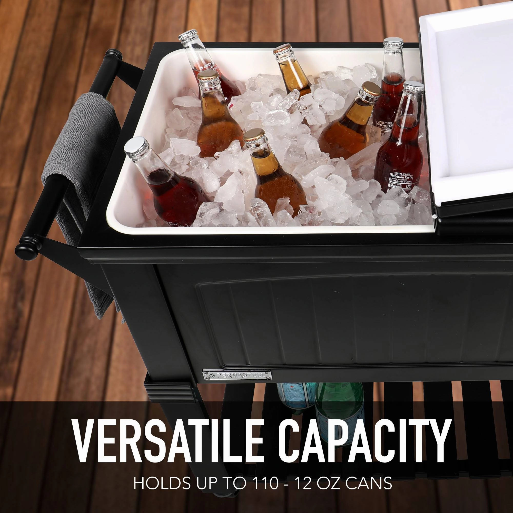 Permasteel 80Qt Furniture Style Patio Cooler - Black