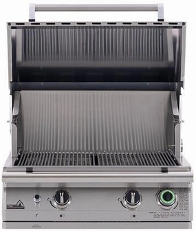 PGS Grills Legacy Series 30-Inch Newport Commercial Grill Head with 1 Hour Gas Timer - S27T stainless steel BBQ grill with side table