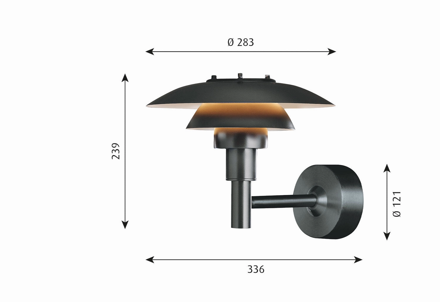 PH 3-2 1/2 Outdoor Wall Light