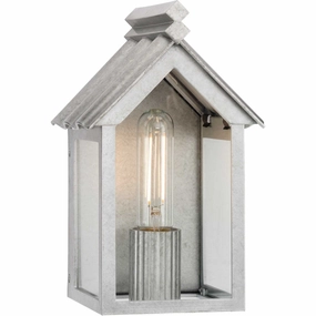 Point Dume-Dunemere One Light Outdoor Wall Lantern Galvanized FinishOutdoor wall sconces with motion sensor