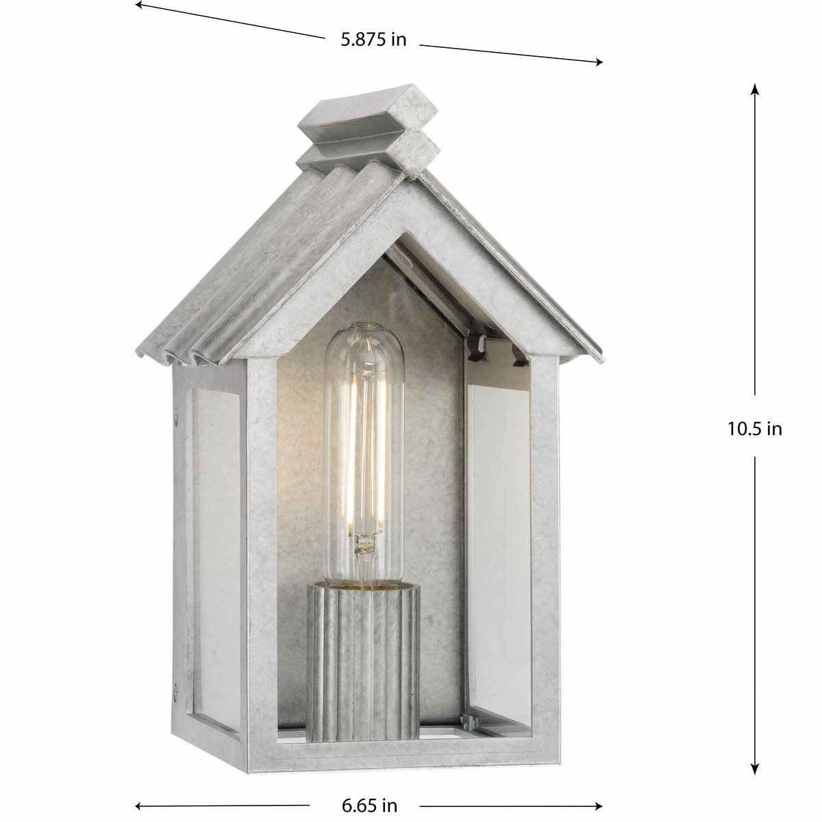 Point Dume-Dunemere One Light Outdoor Wall Lantern Galvanized Finish