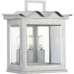 Point Dume-Seamoor Two Light Outdoor Wall Lantern Galvanized FinishOutdoor wall sconces with motion sensor