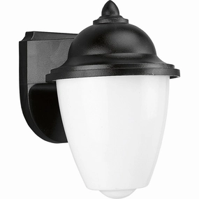 Polycarbonate Outdoor One Light Wall Lantern BlackOutdoor wall sconces with motion sensor