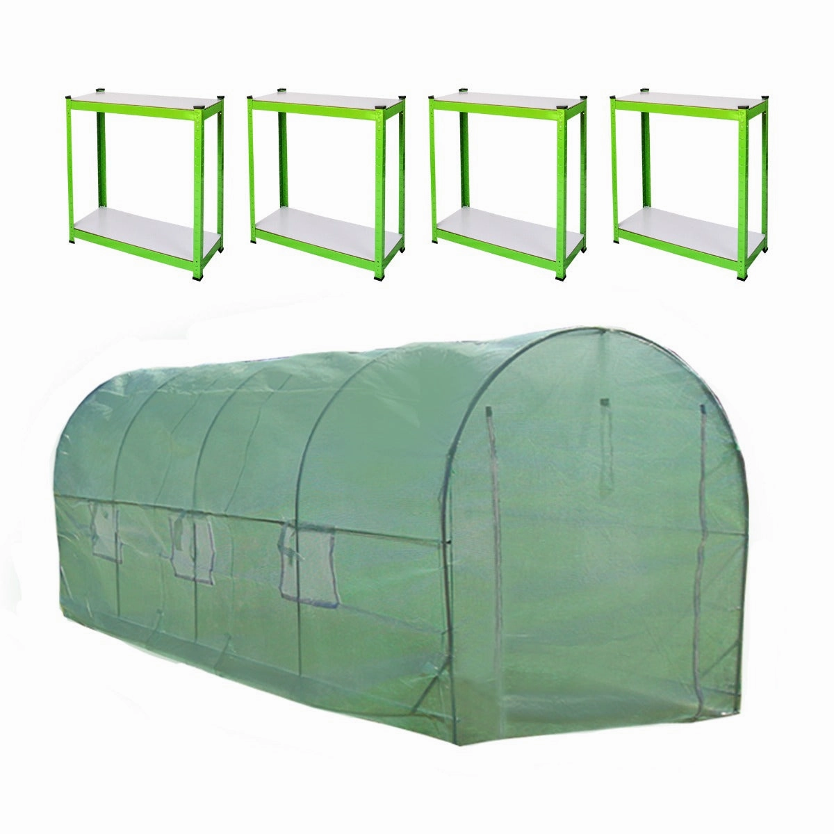 Polytunnel 19mm 5m x 2m with Racking professional grade gardening tool kit