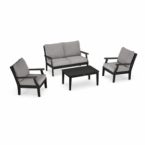 POLYWOOD Braxton 4-Piece Deep Seating Chair Setoutdoor patio furniture set