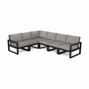 POLYWOOD EDGE 6-Piece Modular Deep Seating Setoutdoor patio furniture set