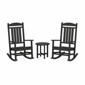 POLYWOOD Presidential 3-Piece Rocker SetAdirondack chair set with side table