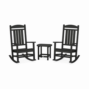 POLYWOOD Presidential Outdoor Rocking Chair 3-Piece SetAdirondack chair set with side table