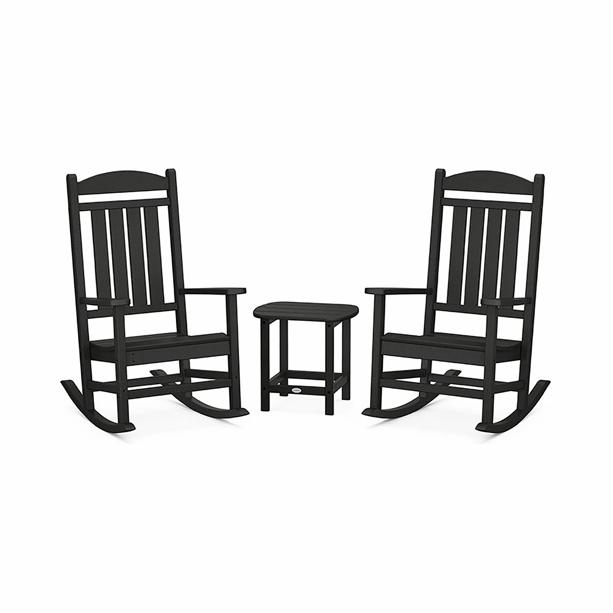 POLYWOOD Presidential Outdoor Rocking Chair 3-Piece SetAdirondack chair set with side table