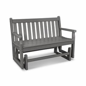 POLYWOOD Traditional Garden 48" Glider Benchmatching patio bench for outdoor dining set