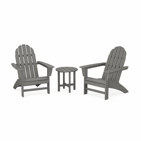 POLYWOOD Vineyard 3-Piece Adirondack SetAdirondack chair set with side table