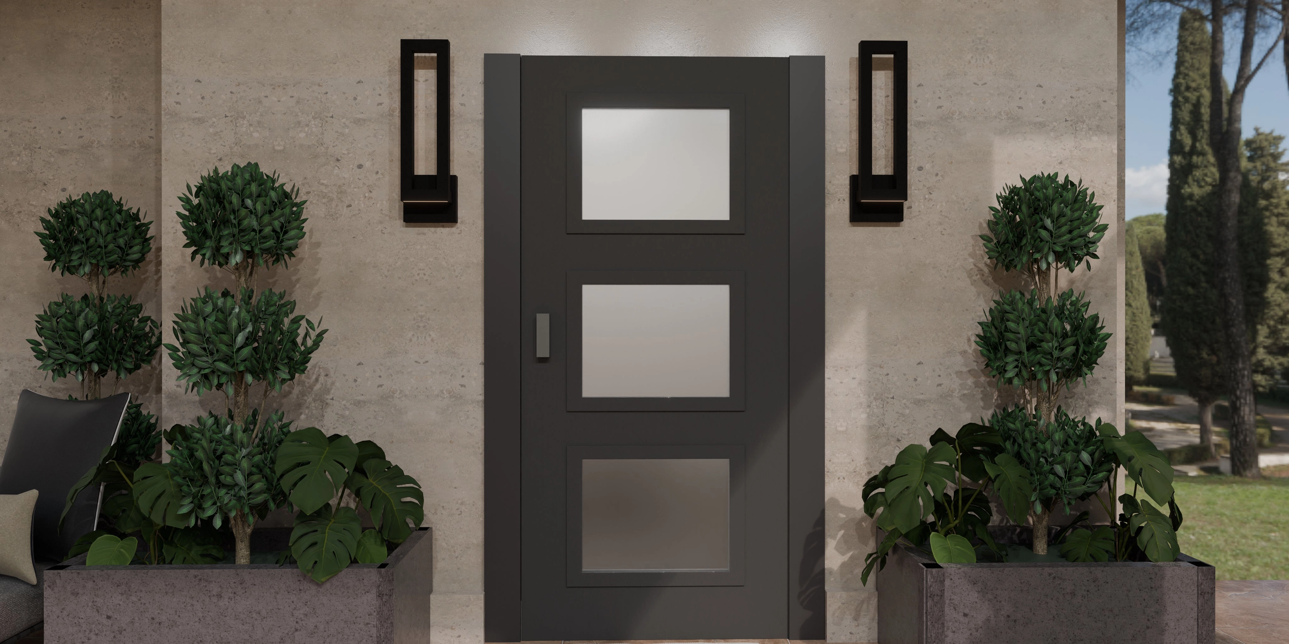 Pompeii LED Outdoor Wall Mount Earth Black