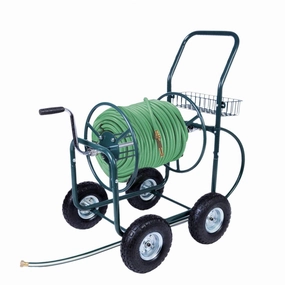 Portable Garden Hose Reel Cart with Wheels with Storage Basket Rust Resistant Water Hose Holder ergonomic garden hand tools for seniors