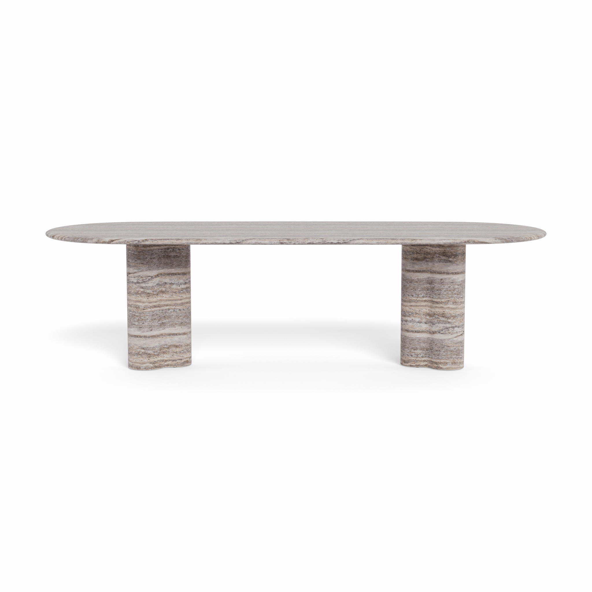 Porto Travertine Pill Dining Table 108"