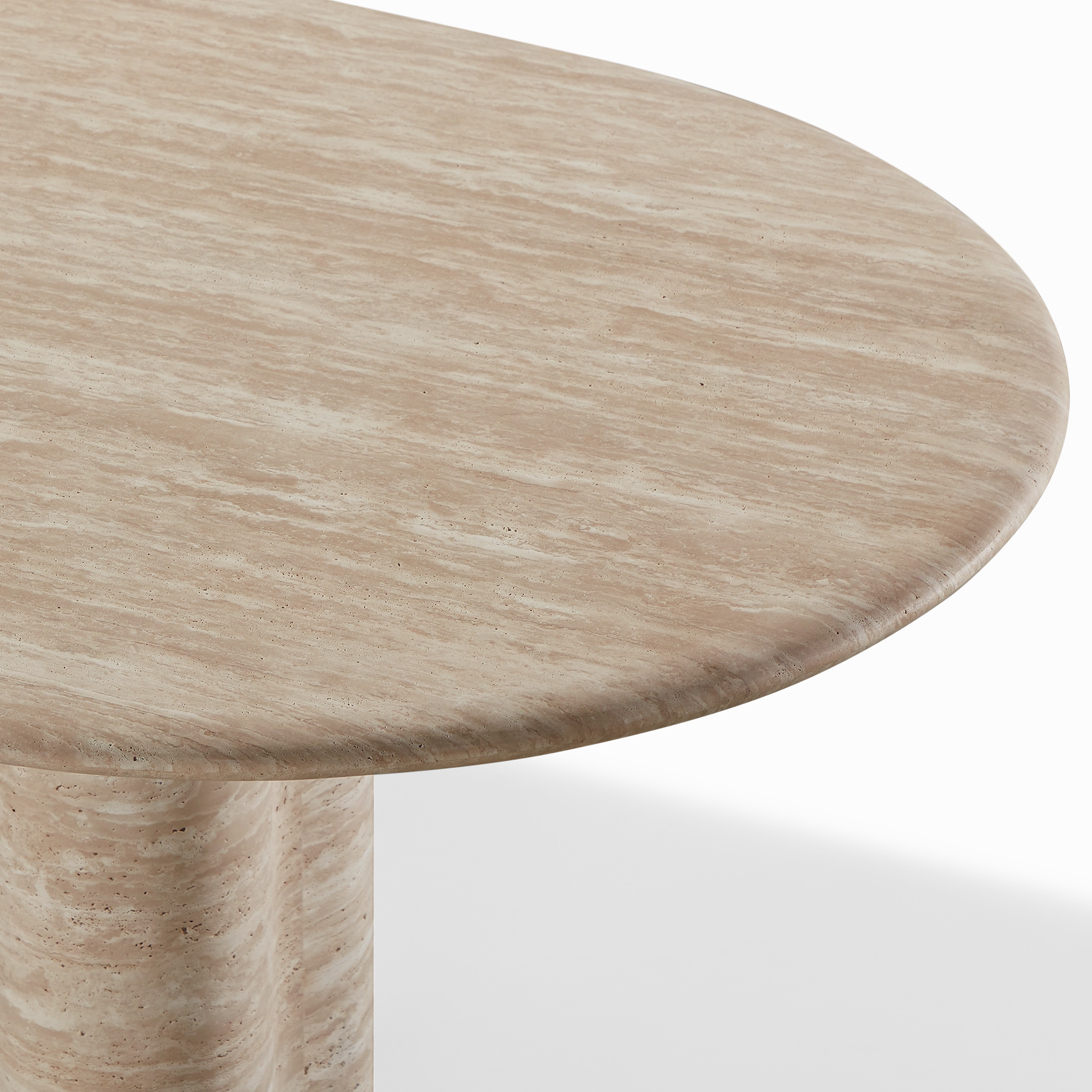 Porto Travertine Pill Dining Table 108"