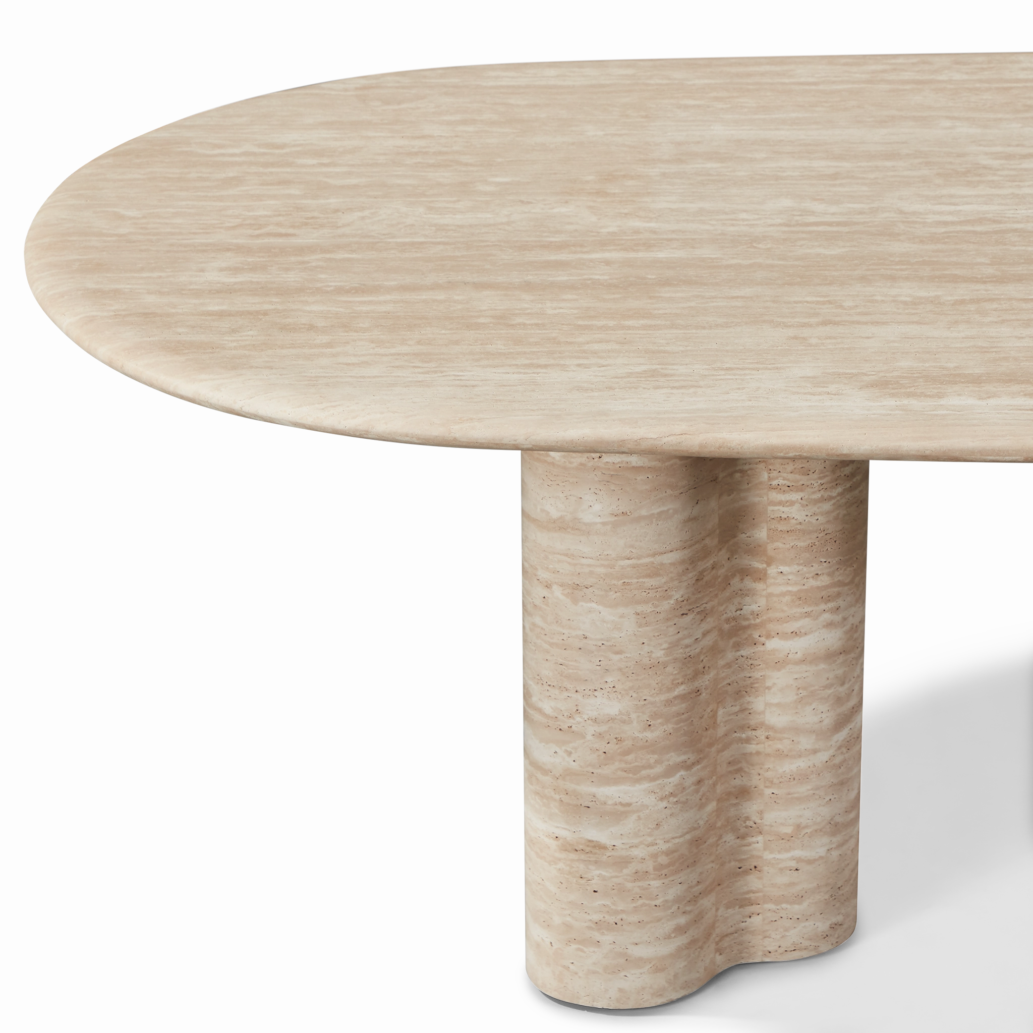 Porto Travertine Pill Dining Table 108"